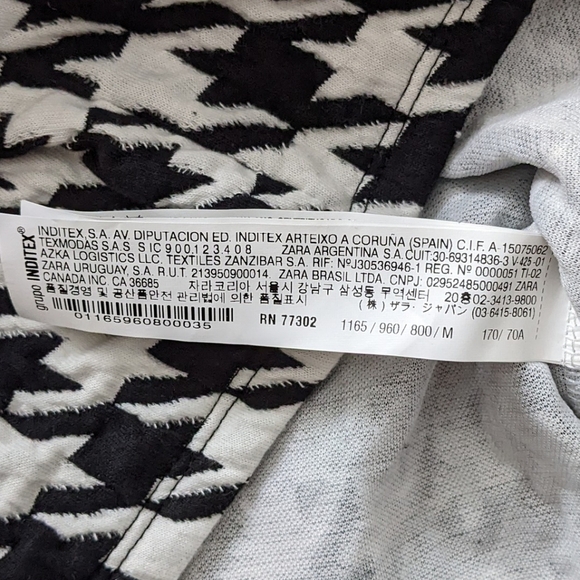 ZARA houndstooth mini skirt black white size Medium L1 - Picture 3 of 7